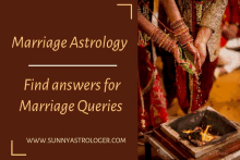 marriage astrology find answers for marriage queries written on a brown background