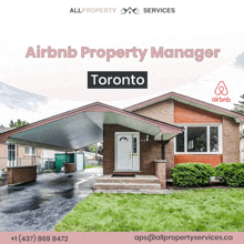 an ad for airbnb property manager toronto