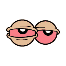 a cartoon drawing of a person 's eyes with their mouths open