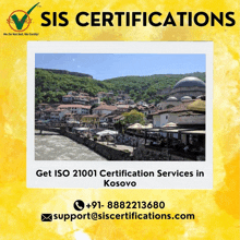 an advertisement for sis certifications with a picture of a river