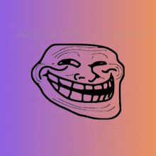 a drawing of a troll face with a big smile