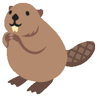 a cartoon drawing of a beaver with its paws on its hind legs