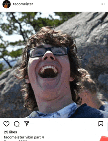 a picture of a man with glasses is being shared by tacomeister