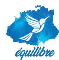 the word equilibre is on a blue background