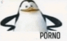 a blurry picture of a penguin from spongebob squarepants .