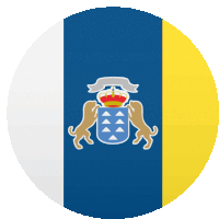 a blue and yellow flag with two lions and a crown