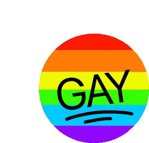 a rainbow colored circle with the word gay in the center