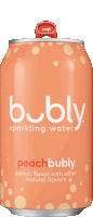 a can of bubly sparkling water with a peach flavor