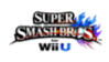 the logo for super smash bros wii u is blurred and looks like a stamp .