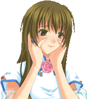 a girl with long brown hair is wearing a blue and white shirt with the letter l on it