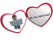 a picture of a roblox character with the words " db my beloved "