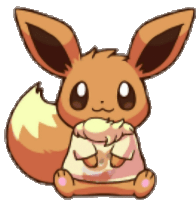 a drawing of an eevee wearing a sweater