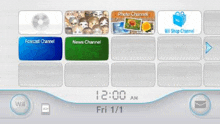 a screenshot of a nintendo wii with a few icons on it .