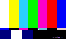 a colorful television screen with a black border and a black background .