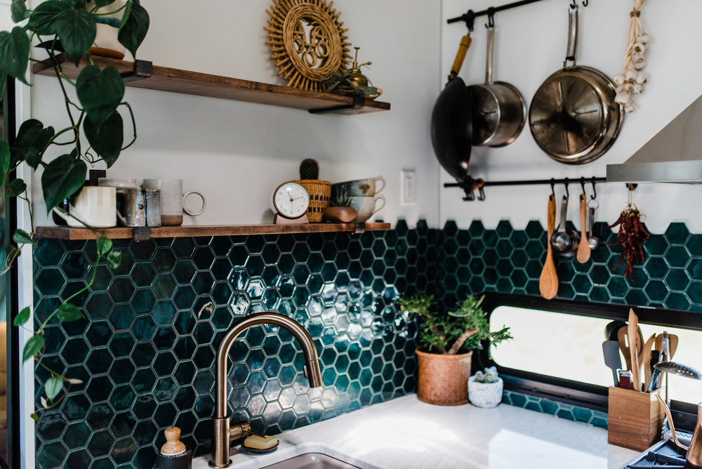 Boho Green Kitchen Tile