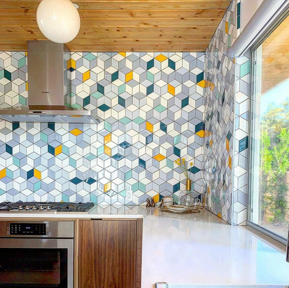 Eichler Blend Diamond Tile Kitchens