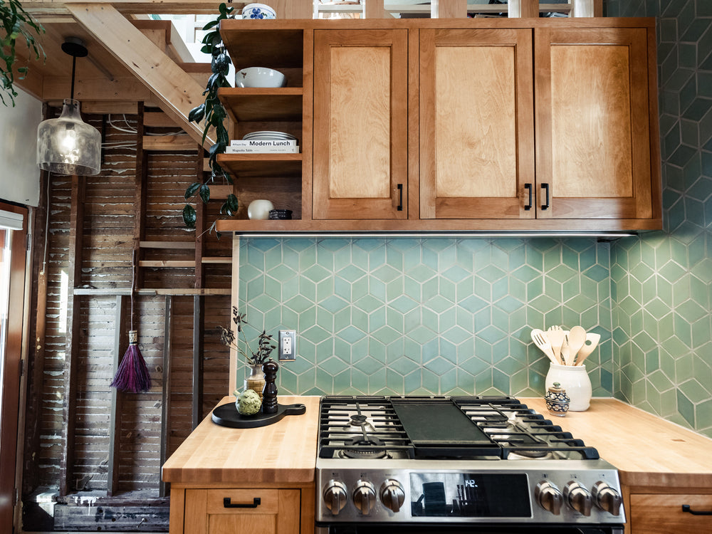 Soft Sage Green Kitchen Backsplash