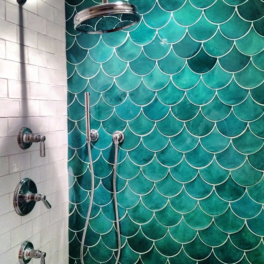 Sea Mist Moroccan Fish Scale Shower