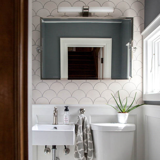 White Fish Scale Powder Room