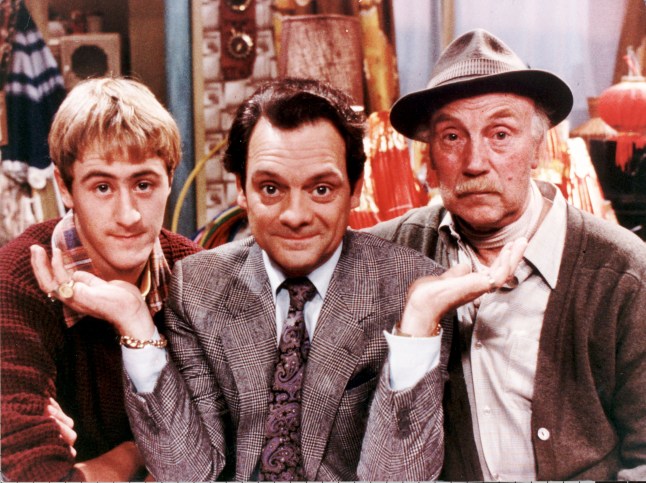 (left to right) Nicholas Lyndhurst, SIR DAVID JASON and Lennard Pearce in 'Only Fools and Horses'..... David Jason KB 6/2005