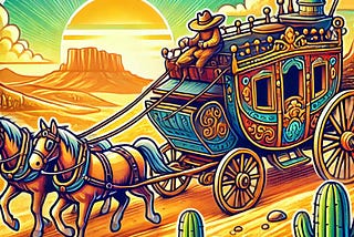 stagecoach in the desert cartoon