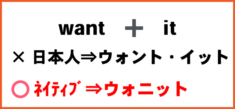 ネイティブの「want it」の発音