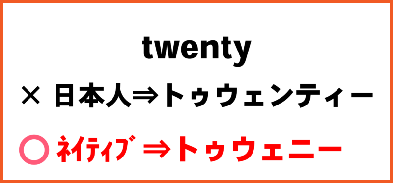 ネイティブの「twenty」の発音