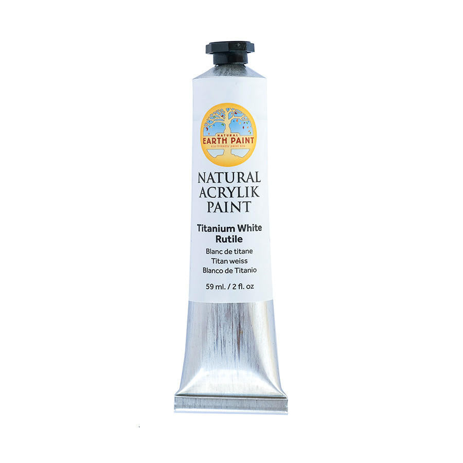 A single two ounce tube of titanium white acrylic paint