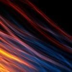 Lenovo brand image - trails of fire-like light over black.