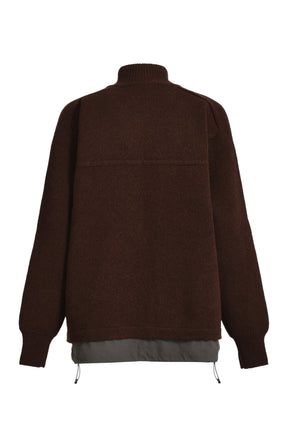 FELTED KNIT JACKET / RUSTY BRW 12