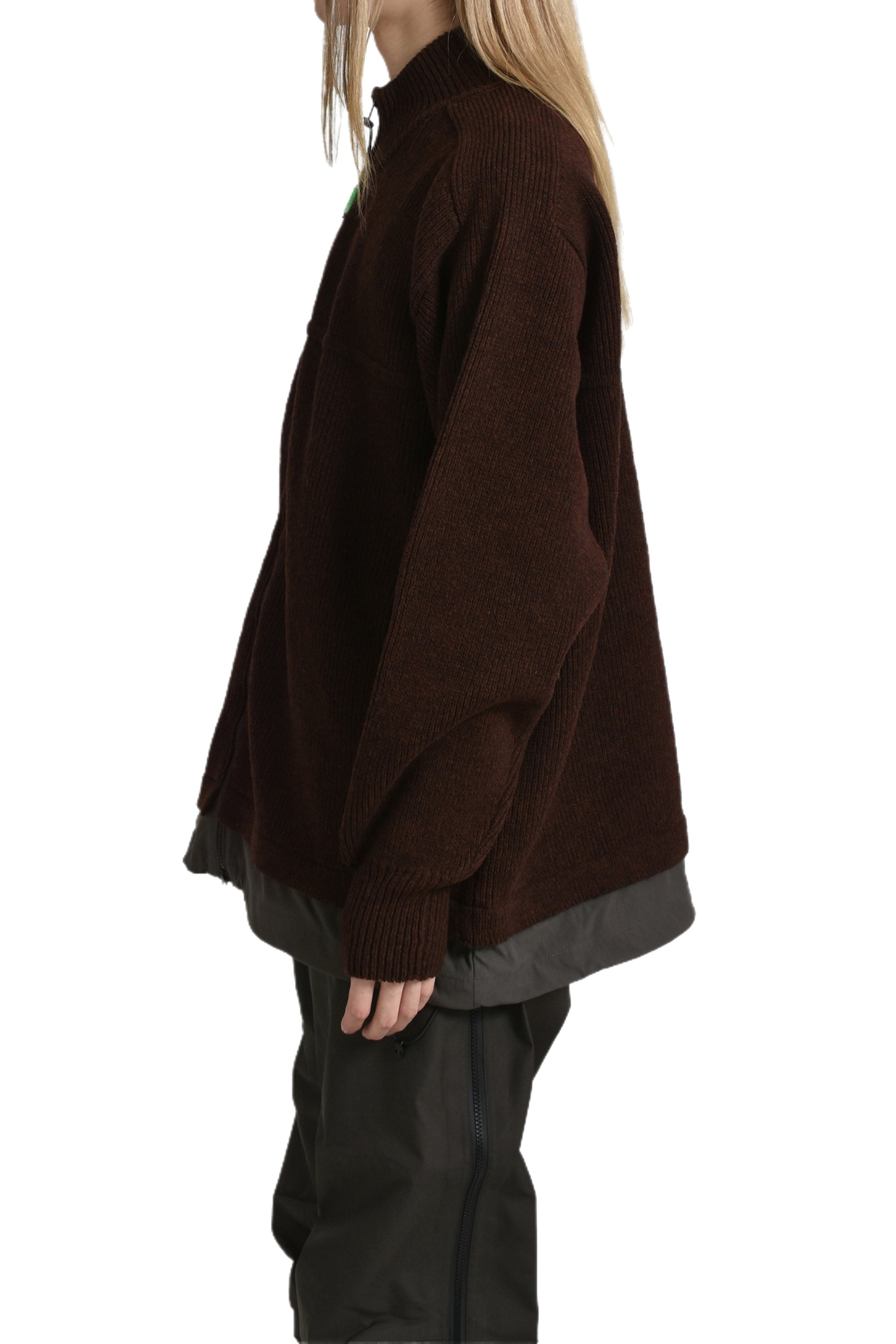 FELTED KNIT JACKET / RUSTY BRW 12