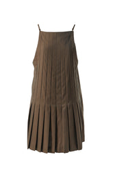 APRON PLEATS DRESS - GABARDINE / BRW