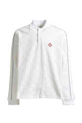 MENS JACQUARD MONOGRAM TOWELLING SHIRT / WHT