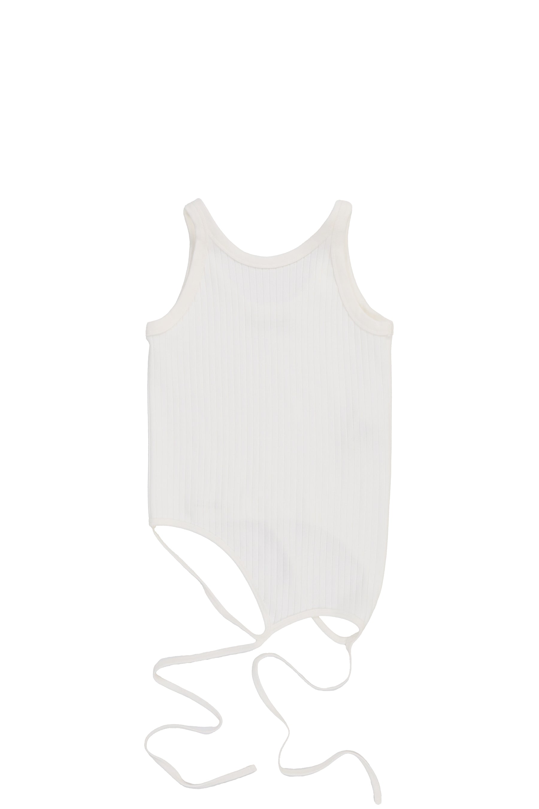 DOUBLE-END REMOVE NEEDLE RIB TANK TOP / OFF WHT/BLK