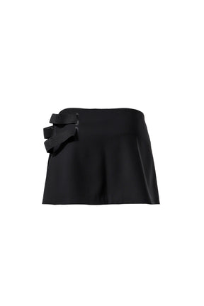 PLEATED WRAP SKIRT / BLK