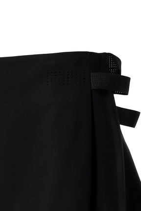 PLEATED WRAP SKIRT / BLK