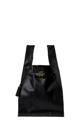 LARGE MARKET BAG IN SHRINK LEATHER / BLK