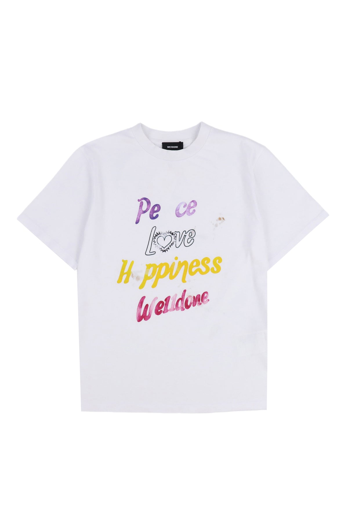 WHITE WOMENS LETTERING SLIM-FIT T-SHIRT / WHT