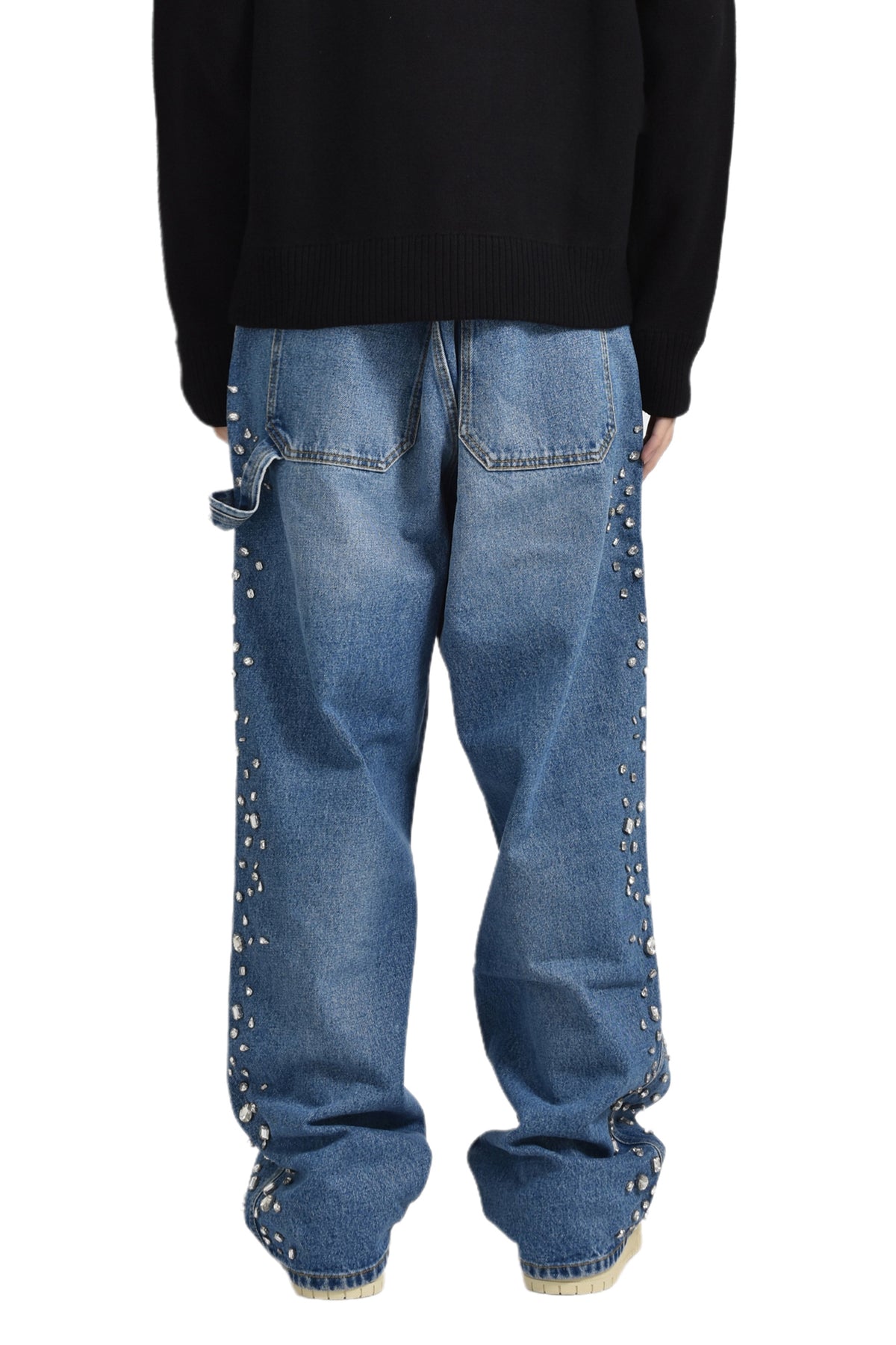 OVER DENIM PANTS CRYSTALS / BLU