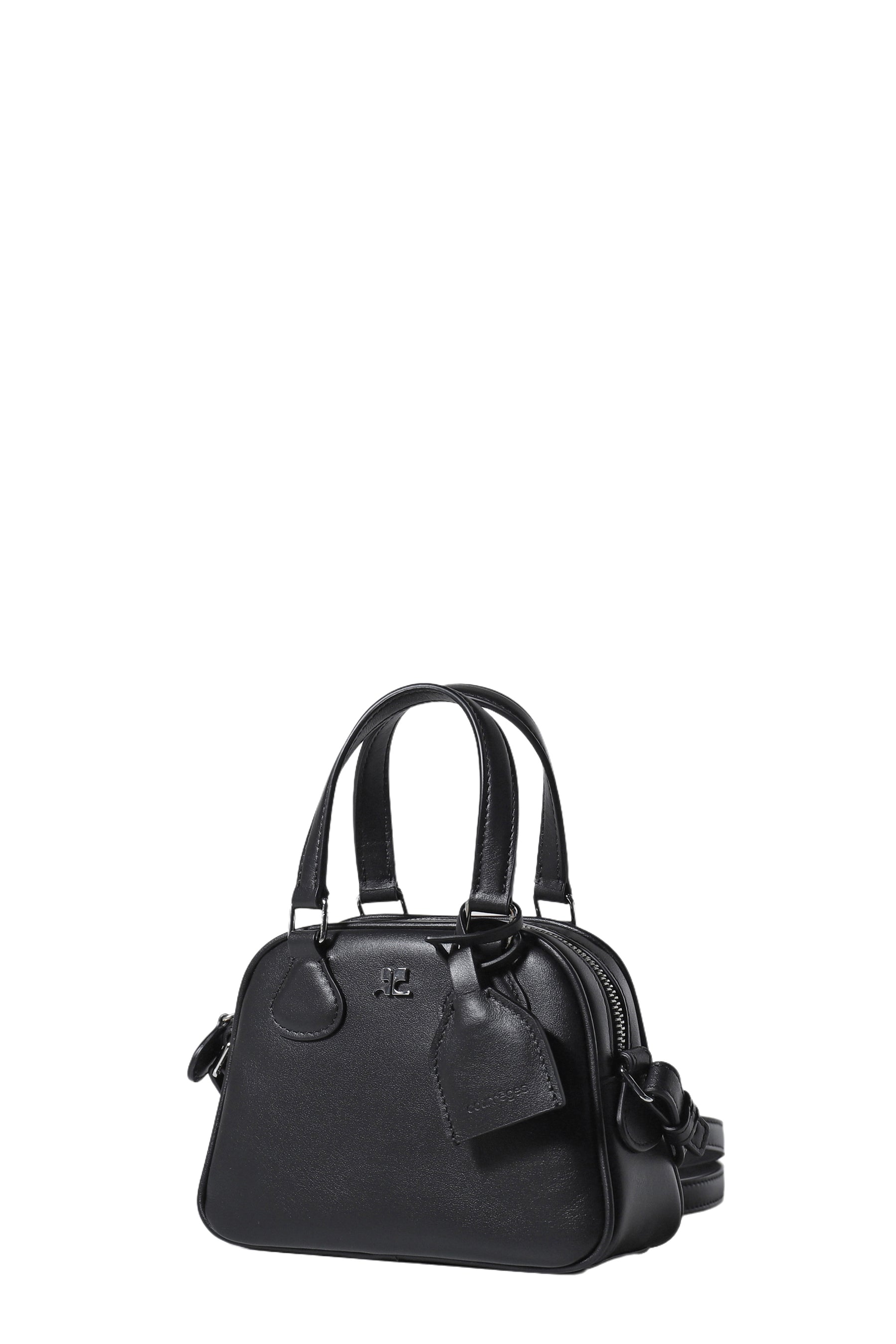 AC STUD LEATHER MINI BOWLING BAG / BLK