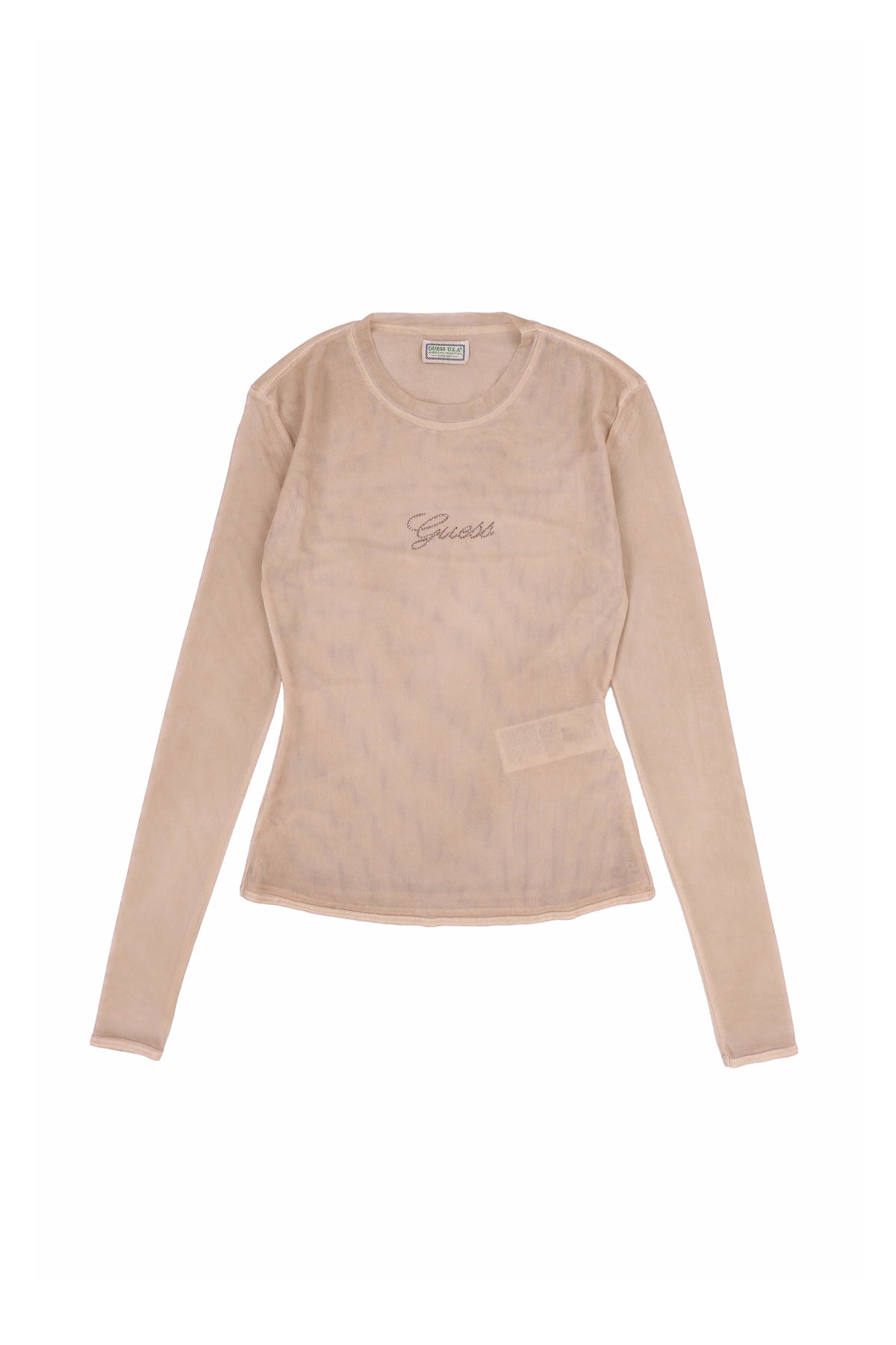 GUSA MESH LONG SLEEVE / PALE BEIGE NUDE