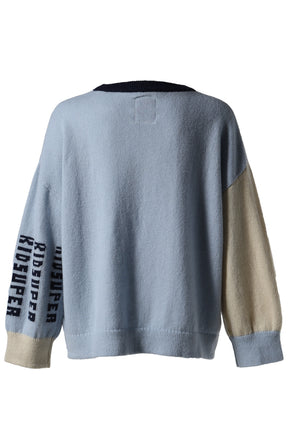 FACE BOXY SWEATER / BLU