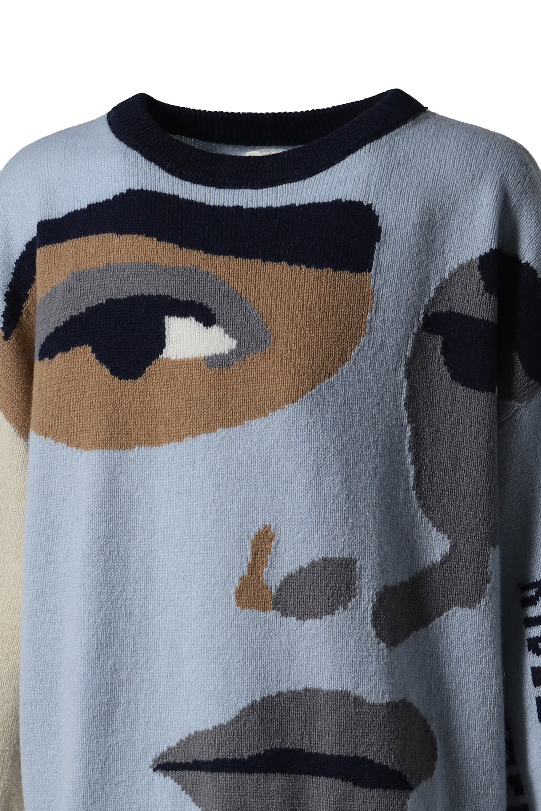 FACE BOXY SWEATER / BLU