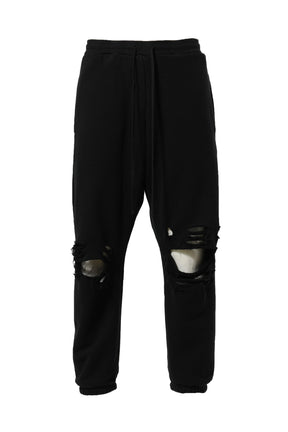 DISTRESSED SWEATPANTS / BLK