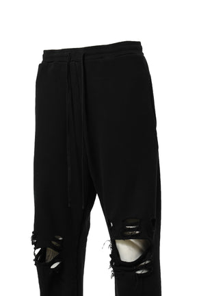 DISTRESSED SWEATPANTS / BLK