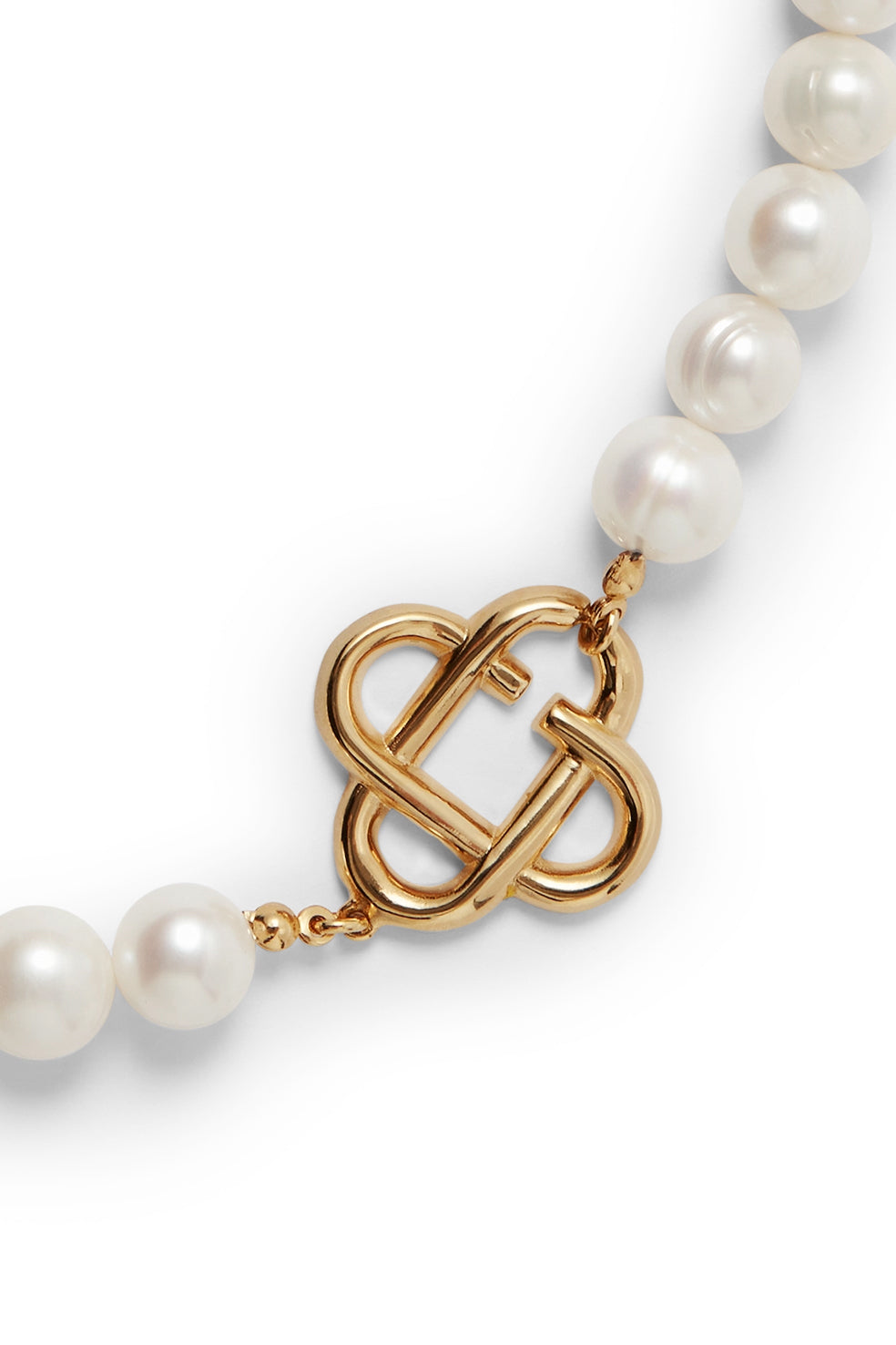 MEDIUM PEARL LOGO NECKLACE / GOLD / PEARL