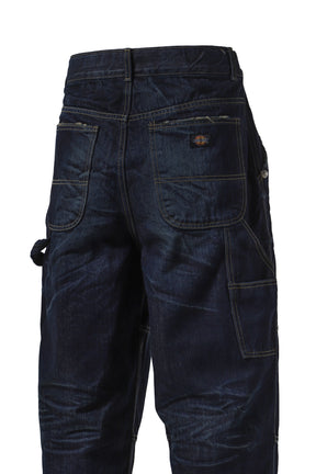 DOUBLE KNEE DENIM PANTS / BLU