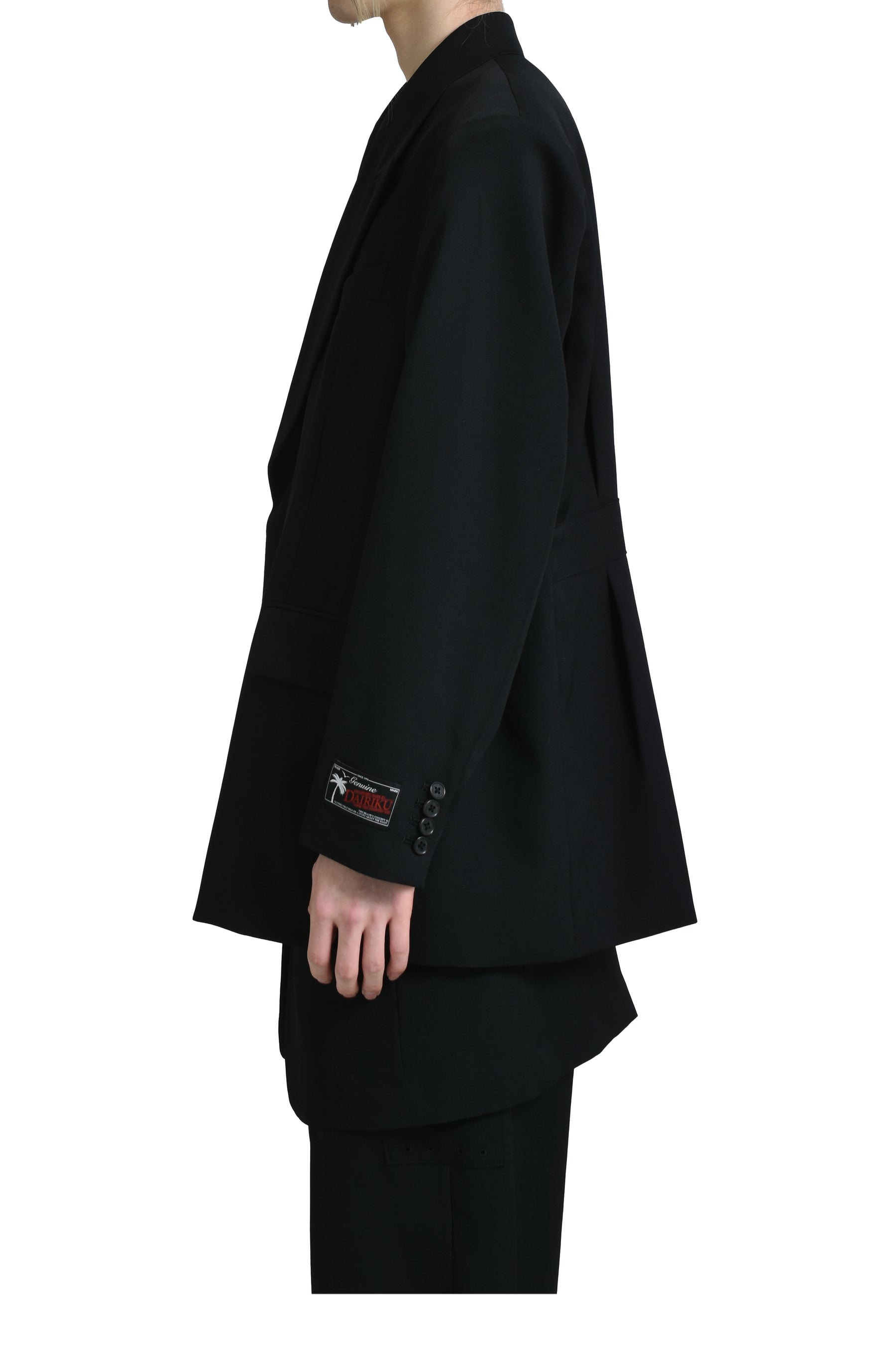 "JEROME" OVER SHOULDER TAILORED JACKET / BLK