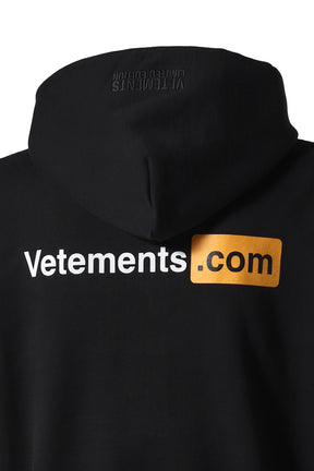 VETEMENTS.COM FITTED ZIP-UP HOODIE / BLK