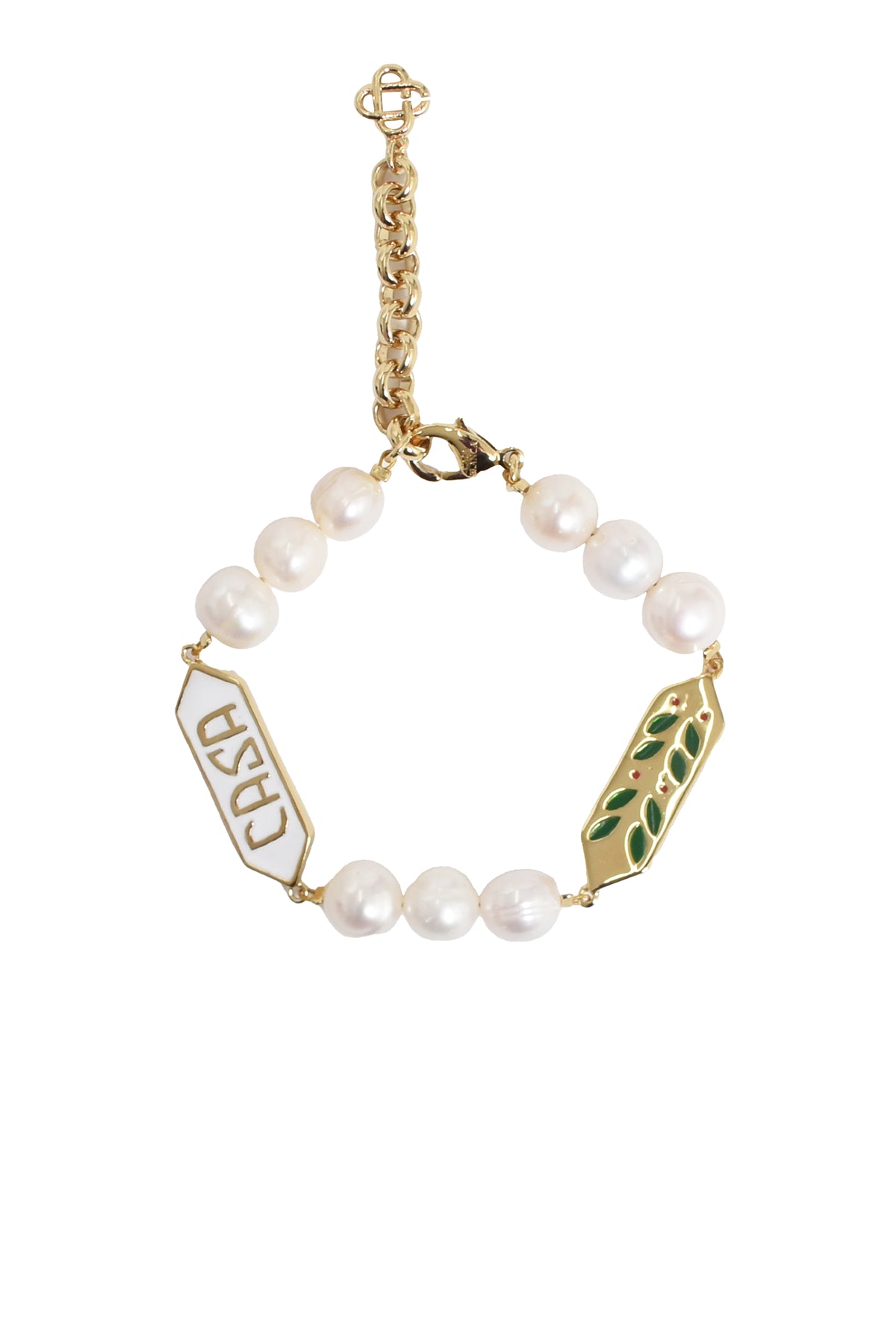 LAUREL PEARL BRACELET / GOLD PEARL WHT GRN